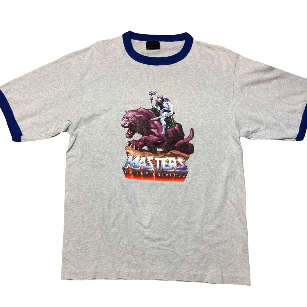 90s Masters of the Universe Ringer T-Shirt Mens L Skeletor Panthor He-Man